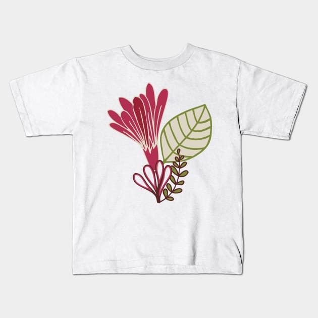 Flora vector (7)α4 Kids T-Shirt by inkonthread